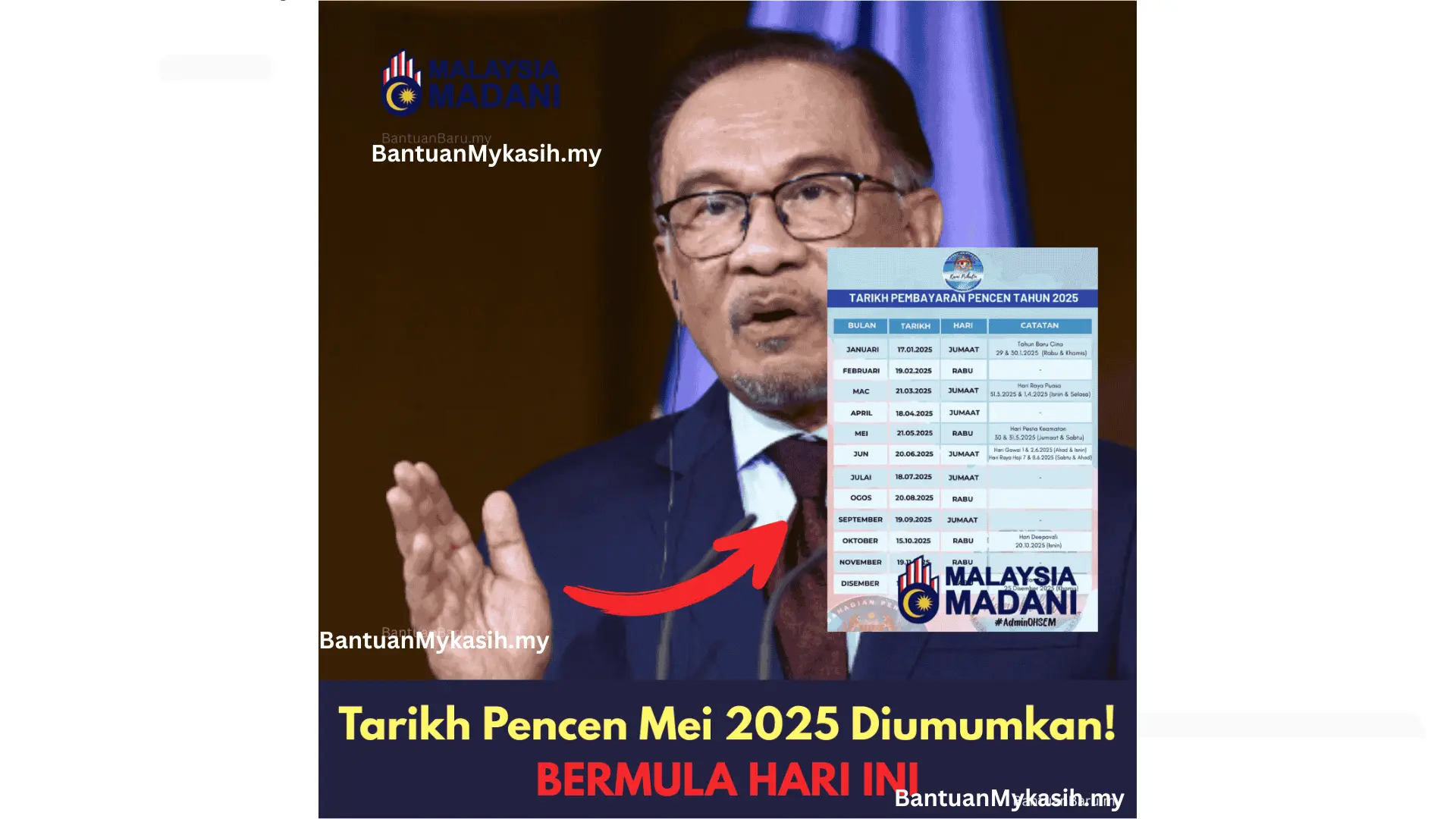 Bayaran Pencen Mei 2025
