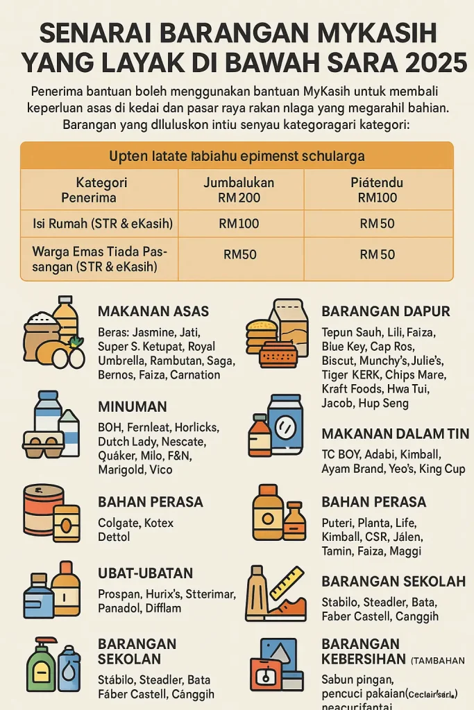 Senarai Barangan MyKasih